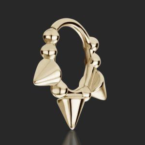 Maria Tash Triple Short Spike Granulated Hoop Earring